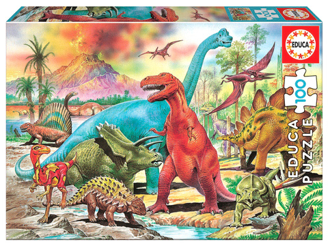 Puzzle 100 el. Dinozaury