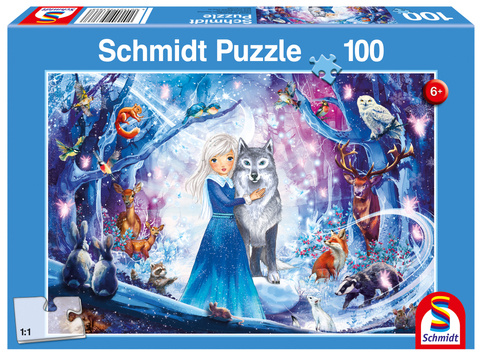 Puzzle 100 el. Księżniczka w zimowym lesie