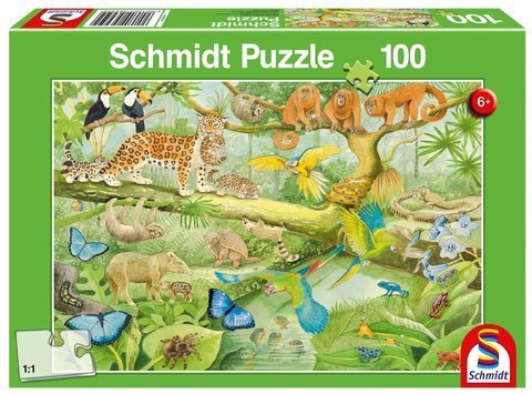 Puzzle 100 el. Zwierzęta w dżungli