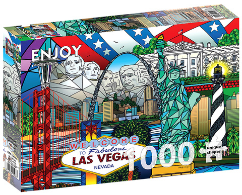 Puzzle 1000 el. Atrakcje turystyczne w USA