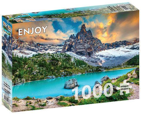 Puzzle 1000 el. Jezioro Sorapis / Dolomity / Włochy