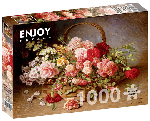 Puzzle 1000 el. Kosz pełen róż i goździków, Hans Buchner
