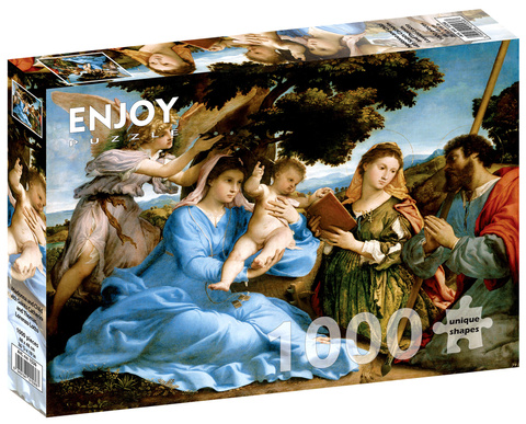 Puzzle 1000 el. Madonna z Dzieciątkiem ze św. Katarzyną i św. Jakubem, Lorenzo Lotto