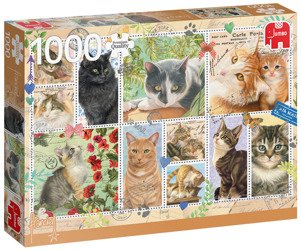 Puzzle 1000 el. PC FRANCIEN VAN WESTERING Znaczki z kotami