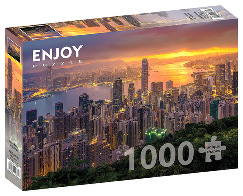 Puzzle 1000 el. Wschód słońca w Hongkongu / Chiny