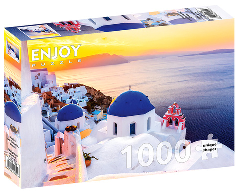 Puzzle 1000 el. Wschód słońca w Santorini / Grecja
