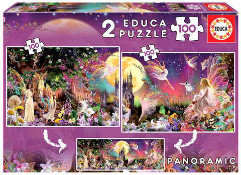 Puzzle 2 x 100 el. Bajkowa kraina (panorama)