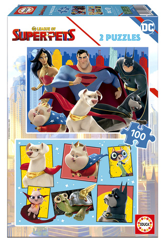 Puzzle 2 x 100 el. DC Liga Super Pets