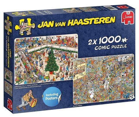 Puzzle 2 x 1000 el. JAN VAN HAASTEREN Świąteczne zakupy