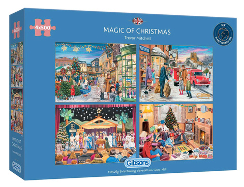 Puzzle 4 x 500 el. Magia świąt Bożego Narodzenia