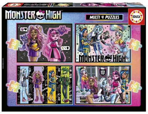 Puzzle 50 el. + 80 el. + 100 el. + 150 el. Monster High
