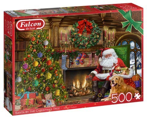 Puzzle 500 el. FALCON CHRISTMAS Święty Mikołaj przy choince