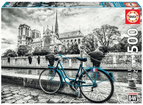 Puzzle 500 el. Niebieski rower / Katedra Notre Dame