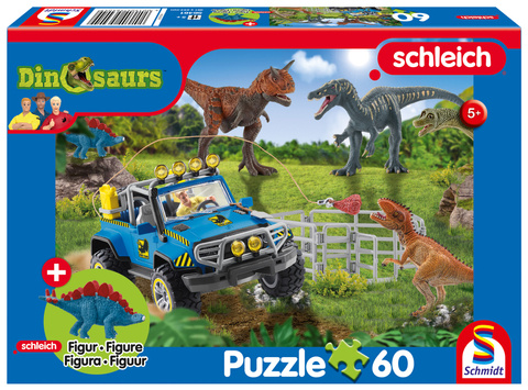 Puzzle 60 el. SCHLEICH Dinozaury + figurka