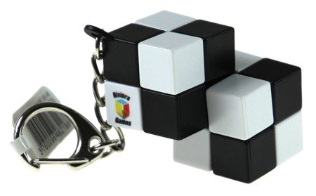 Brelok do kluczy z podwójną czarno-białą kostką 2x2x2 (karabinek)