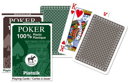 Karty 1362 Poker 100% Plastik (zielone)