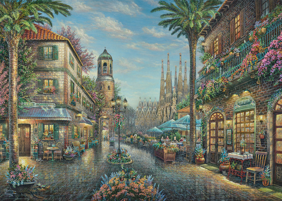 PQ Puzzle 1000 el. THOMAS KINKADE Hiszpańska uliczka