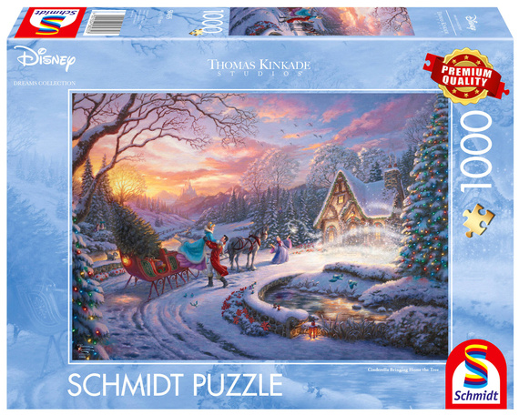 PQ Puzzle 1000 el. THOMAS KINKADE Kopciuszek - Powrót do domu na święta (Disney)