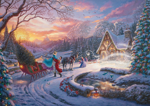 PQ Puzzle 1000 el. THOMAS KINKADE Kopciuszek - Powrót do domu na święta (Disney)