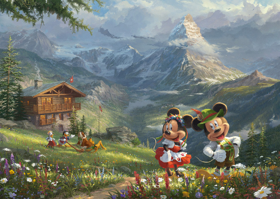 PQ Puzzle 1000 el. THOMAS KINKADE Myszka Miki & Minnie w Alpach (Disney)