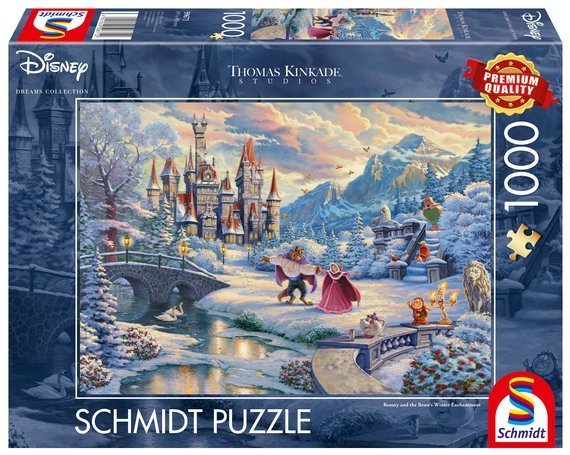 PQ Puzzle 1000 el. THOMAS KINKADE Piękna i Bestia - Zimowe oczarowanie (Disney)