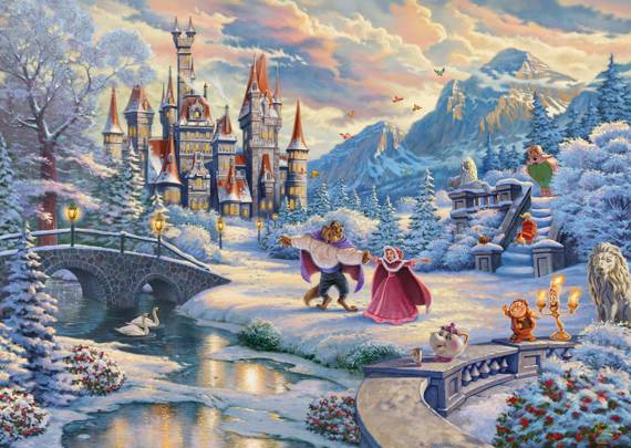 PQ Puzzle 1000 el. THOMAS KINKADE Piękna i Bestia - Zimowe oczarowanie (Disney)