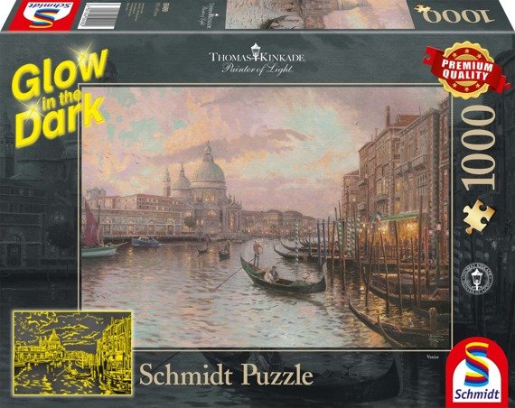 PQ Puzzle 1000 el. THOMAS KINKADE Ulice Wenecji / Włochy (świecą w ciemności)