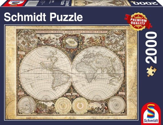 PQ Puzzle 2000 el. Historyczna mapa świata