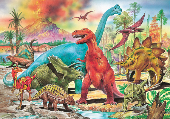 Puzzle 100 el. Dinozaury