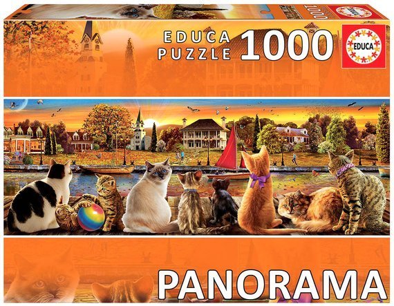 Puzzle 1000 el. Koty na nabrzeżu (panorama)