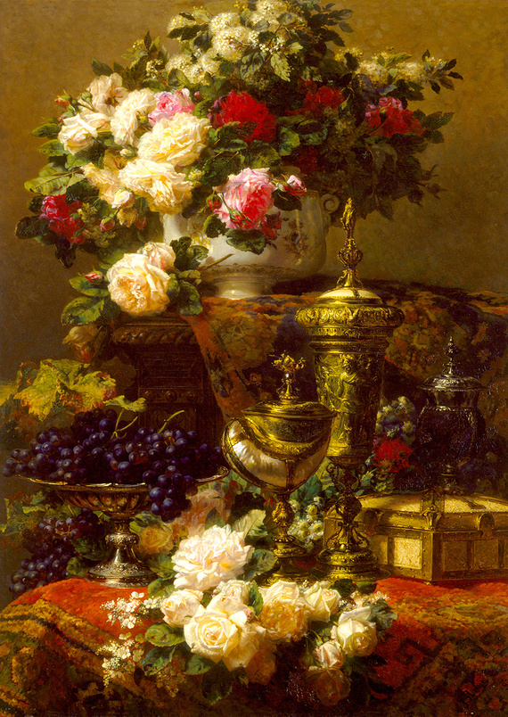 Puzzle 1000 el. Kwiaty i owoce, Jean-Baptiste Robie