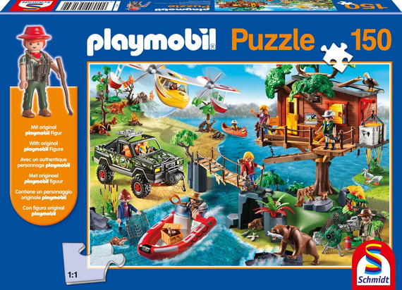 Puzzle 150 el. PLAYMOBIL Domek na drzewie + figurka