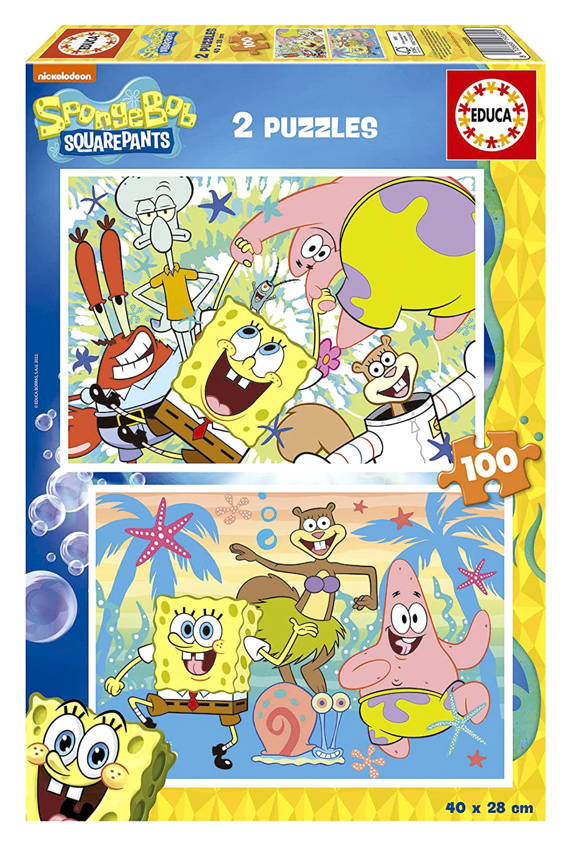 Puzzle 2 x 100 el. SpongeBob Kanciastoporty