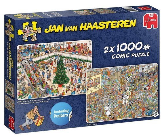 Puzzle 2 x 1000 el. JAN VAN HAASTEREN Świąteczne zakupy