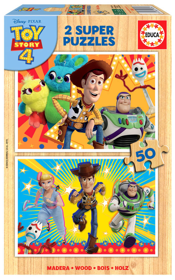 Puzzle 2 x 50 el. Toy Story 4 (drewniane)