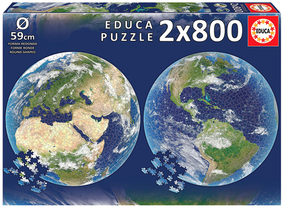 Puzzle 2 x 800 el. Planeta Ziemia (okrągłe)
