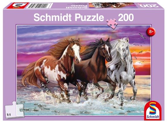 Puzzle 200 el. Trzy dzikie konie