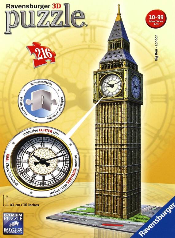 Puzzle 3D - Big Ben z prawdziwym zegarem