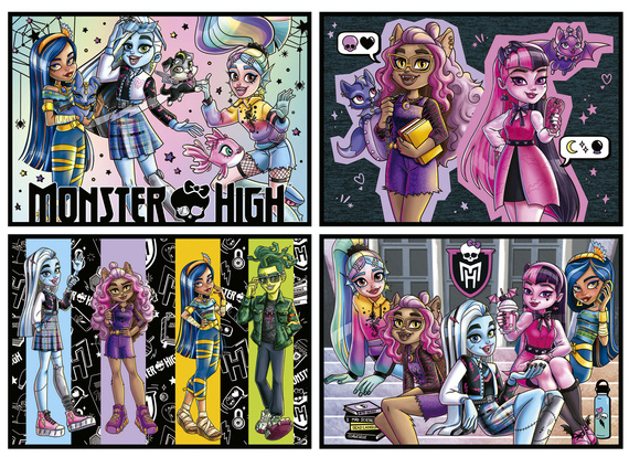 Puzzle 50 el. + 80 el. + 100 el. + 150 el. Monster High