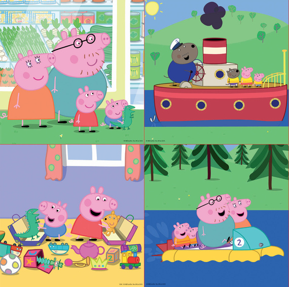 Puzzle 6 el. + 9 el. + 12 el. + 16 el. Świnka Peppa