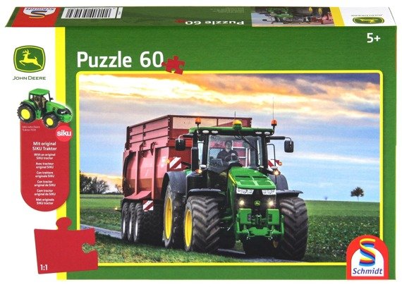 Puzzle 60 el. JOHN DEERE Traktor 8370R + zabawka
