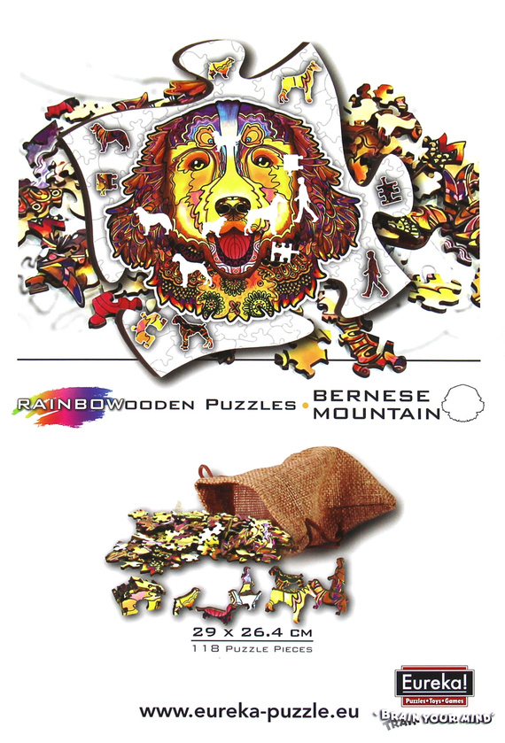 Puzzle drewniane / kolorowe - Berneński pies pasterski