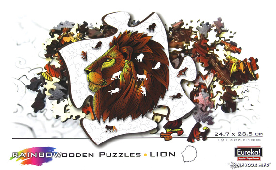 Puzzle drewniane / kolorowe - Lew