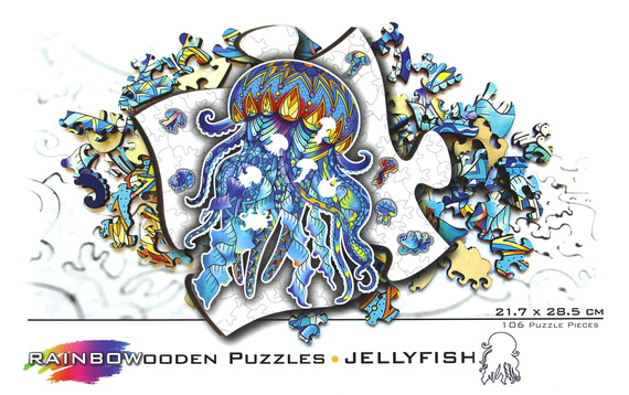 Puzzle drewniane / kolorowe - Meduza