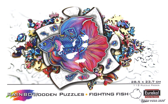 Puzzle drewniane / kolorowe - Ryba (Bojownik wspaniały)