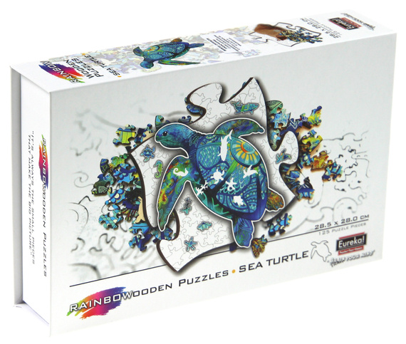Puzzle drewniane / kolorowe - Żółw morski