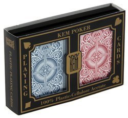 Karty KEM Poker (niebieskie / czerwone) (100% Plastik)