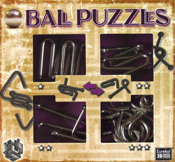 Łamigłówki metalowe 4 szt. BALL PUZZLES - ZESTAW FIOLETOWY