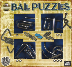 Łamigłówki metalowe 4 szt. BALL PUZZLES - ZESTAW NIEBIESKI