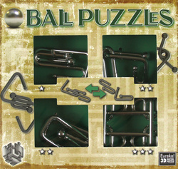 Łamigłówki metalowe 4 szt. BALL PUZZLES - ZESTAW ZIELONY